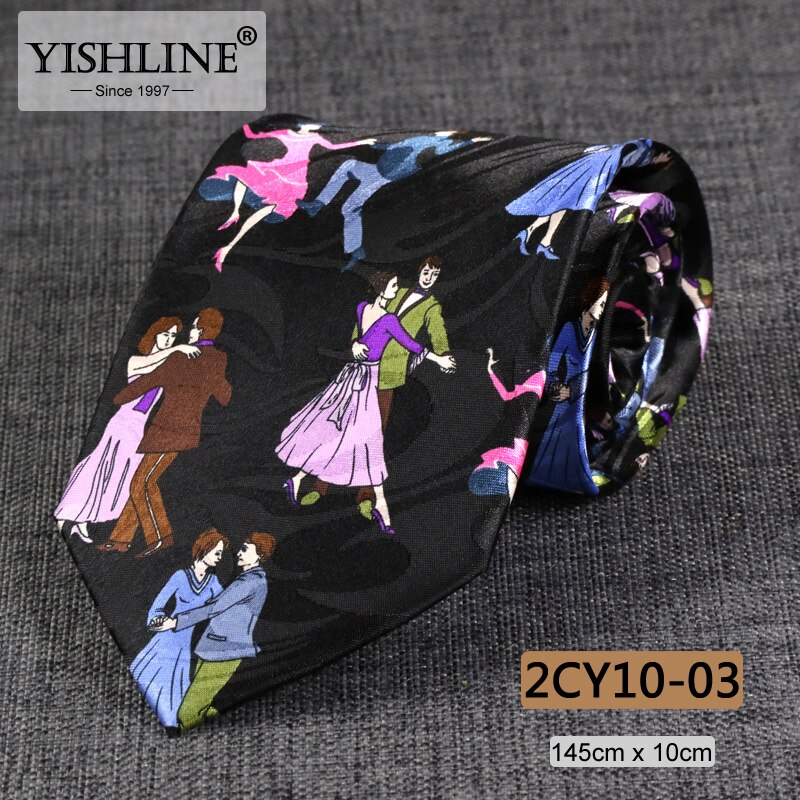 10cm brede stropdassen voor heren, dans, cartoon, muziek, vogelpatroon, geweven jacquard, grote stropdas, geweven corbatas, vestidos, cravat, stropdassen: 2 jaar 10-03