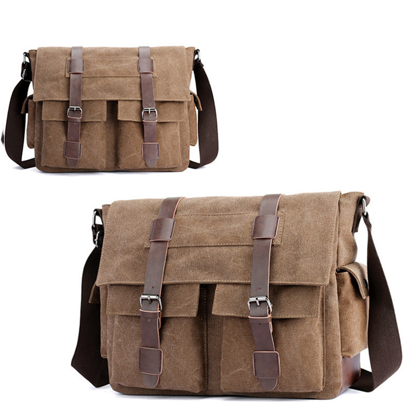Bolso de lona Vintage para hombre, bolso cruzado informal para hombre, bolso de mensajero, bolsos de hombro de viaje para hombre, Bolsa Masculina de: Champán