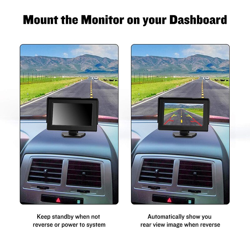 4.3 Inch Opvouwbare Auto Monitor Tft Lcd-scherm Camera Reverse Camera Parking System Voor Auto Achteruitkijkspiegel Monitoren Ntsc Pal