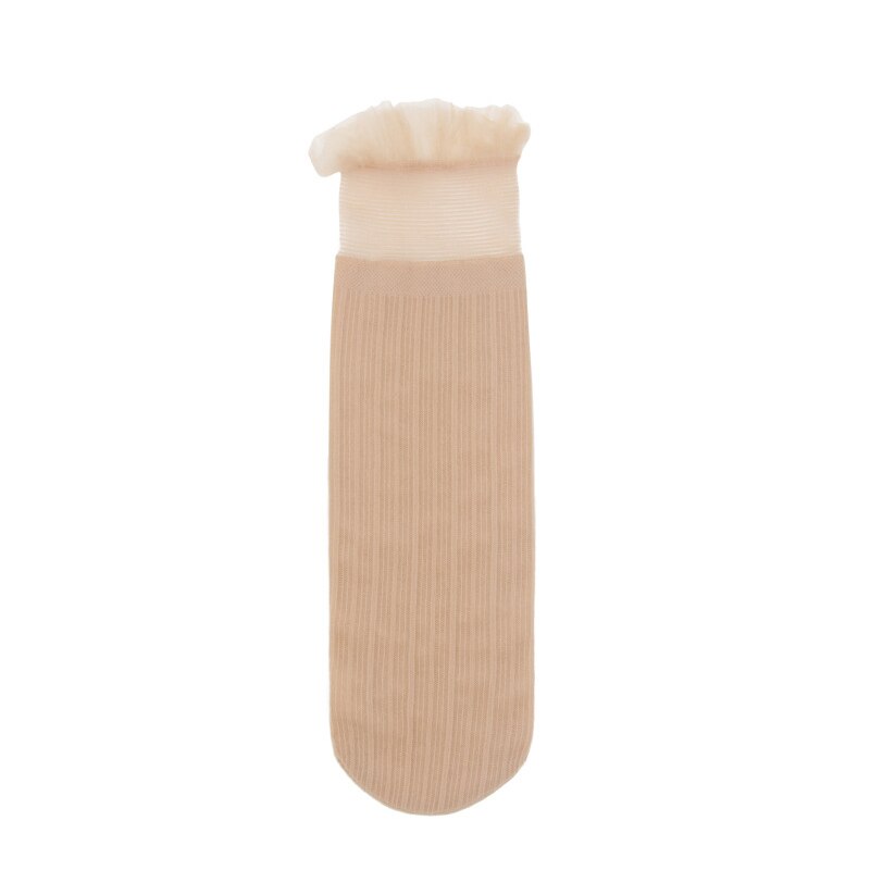 Harajuku-medias cortas de encaje Retro para mujer, medias cortas de princesa de algodón con volantes de Lolita, calcetines tobilleros sólidos suaves y cómodos para niñas: A