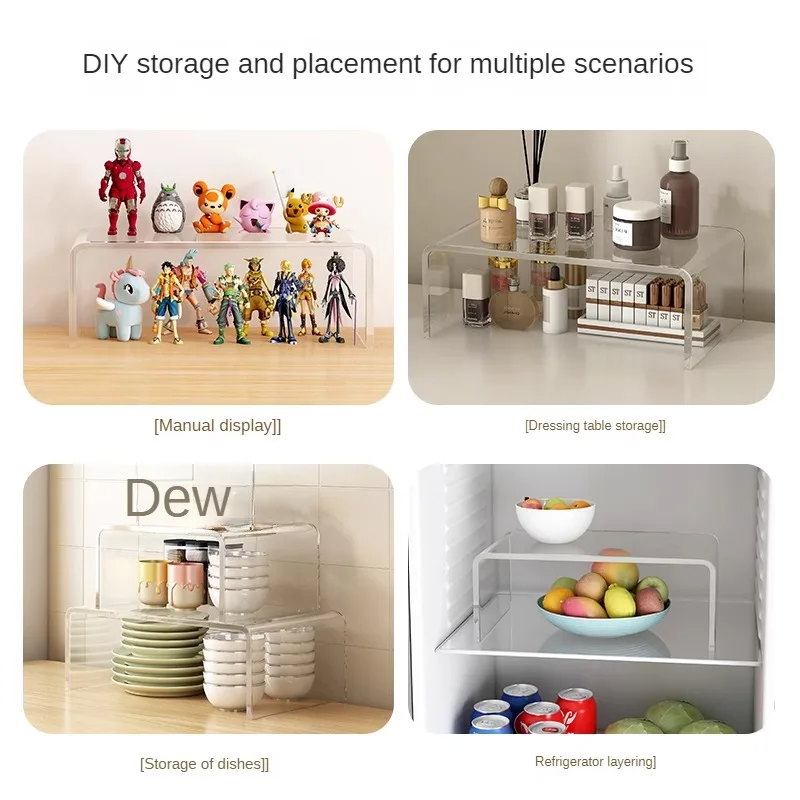 Klare Acryl-Regal, Schreibtisch-Vitrine, Schallwand, Kleiderschrank, Kühlschrank, geschichtete Trennwand, Kosmetik, Spielzeug, Parfüm, Lagerregal