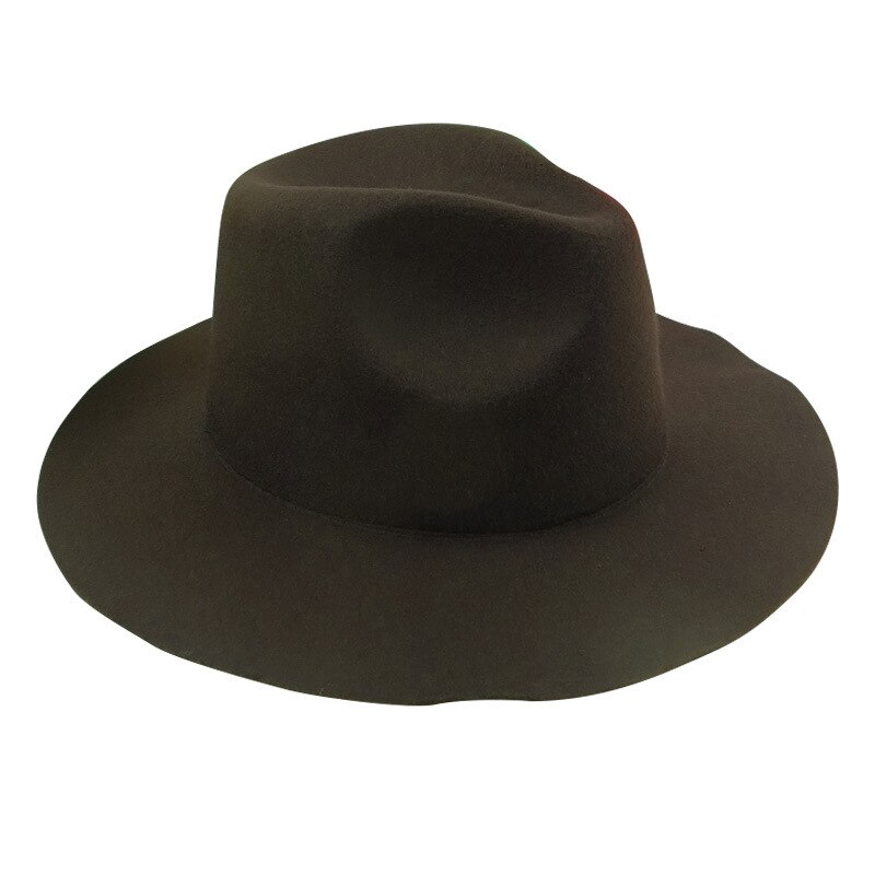 USPOP women winter hats wool fedoras adjustable unisex solid color wool hats: Jazz-Army green