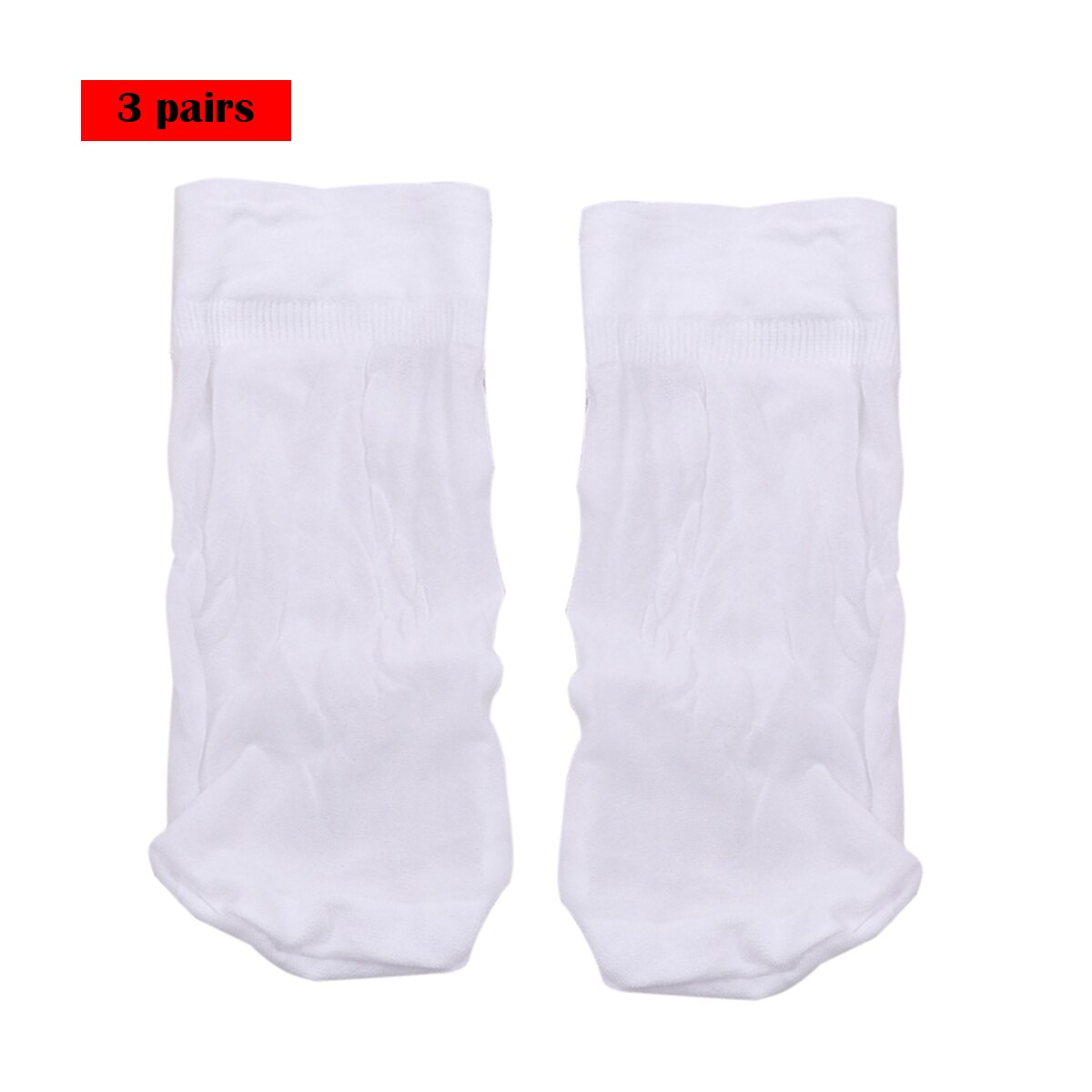 Sommersokker tynn silke, gjennomsiktig over ankellengde stretchy nylon pustende uformelle korte mannskapssokker kule sokker for menn: Hvit