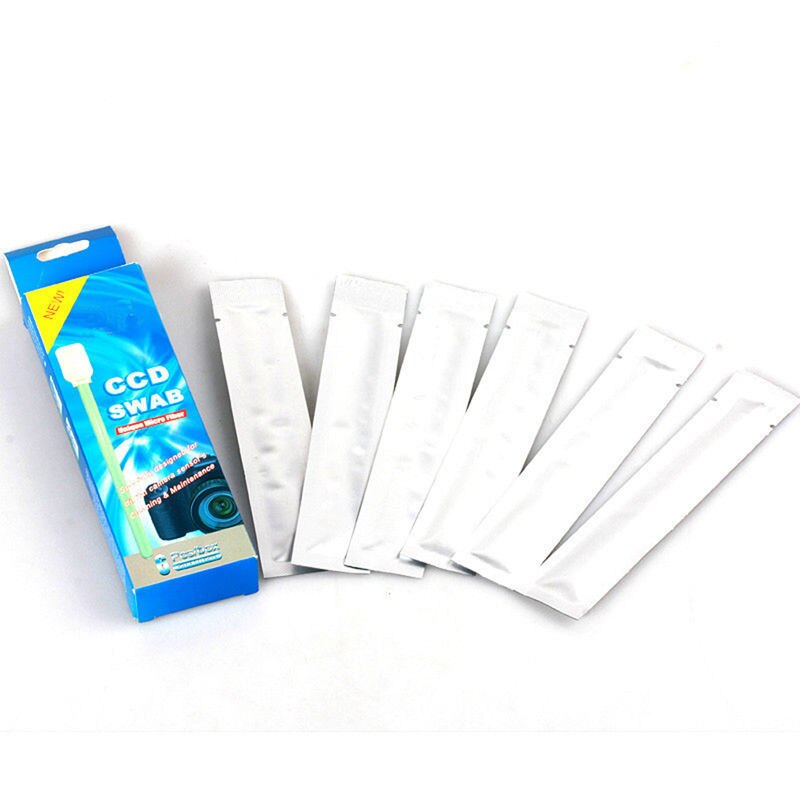 6pcs Camera Lens Cleaning Kit CCD COMS Wet Sensor Cleaning Swab Cotton for Nikon Canon Sony Pentax Camera