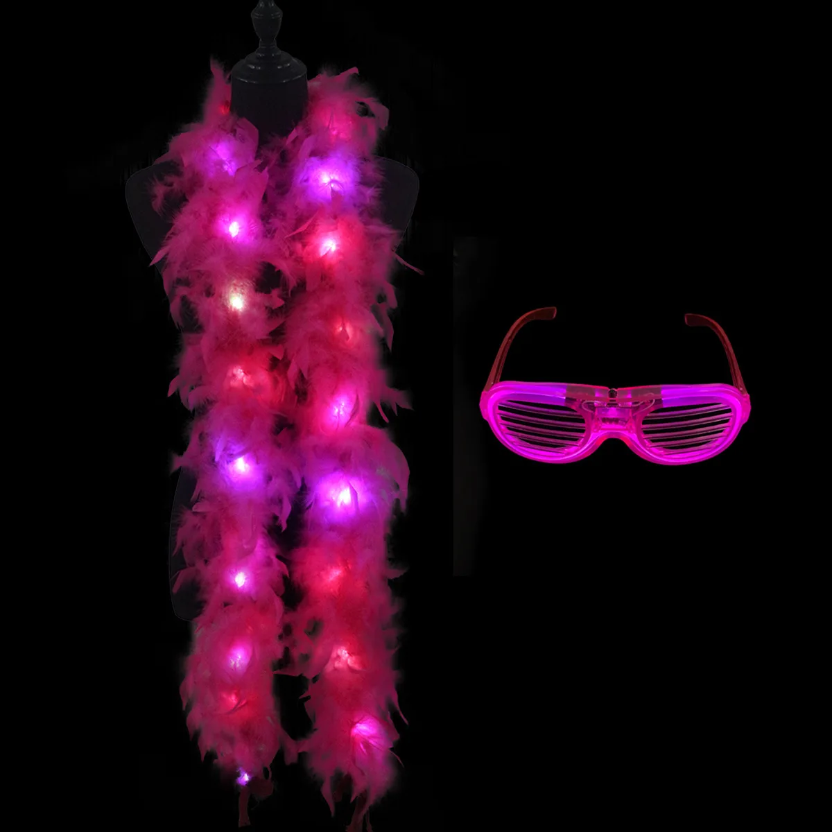 Federboa, LED-Lichterkette, Schal, Lichterkette, leuchtende Federstiefel, 2 m, für Party, Hochzeit, Weihnachtsbaum, Heimdekoration, Halloween: Silber