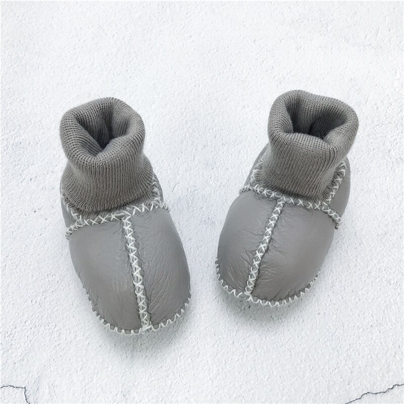 Chaussures bébé bottes nourrissons chaussures d'hiver chaudes fourrure laine filles chaussons bébé peau de mouton chaussures bébé garçon