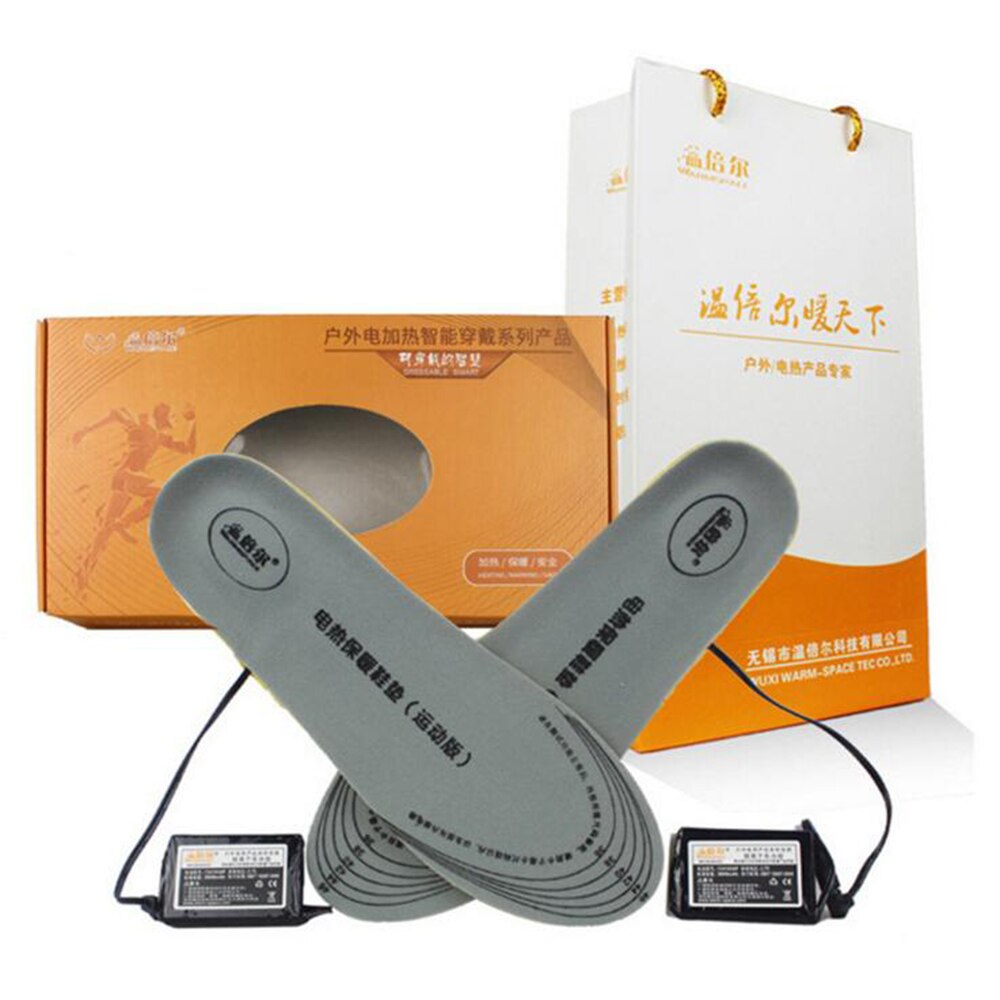 WARMSPACE Electric Heating Insoles Winter Thermal Heated Insoles Washable Sports Boots Insole For Camping Skiing Battery Powered