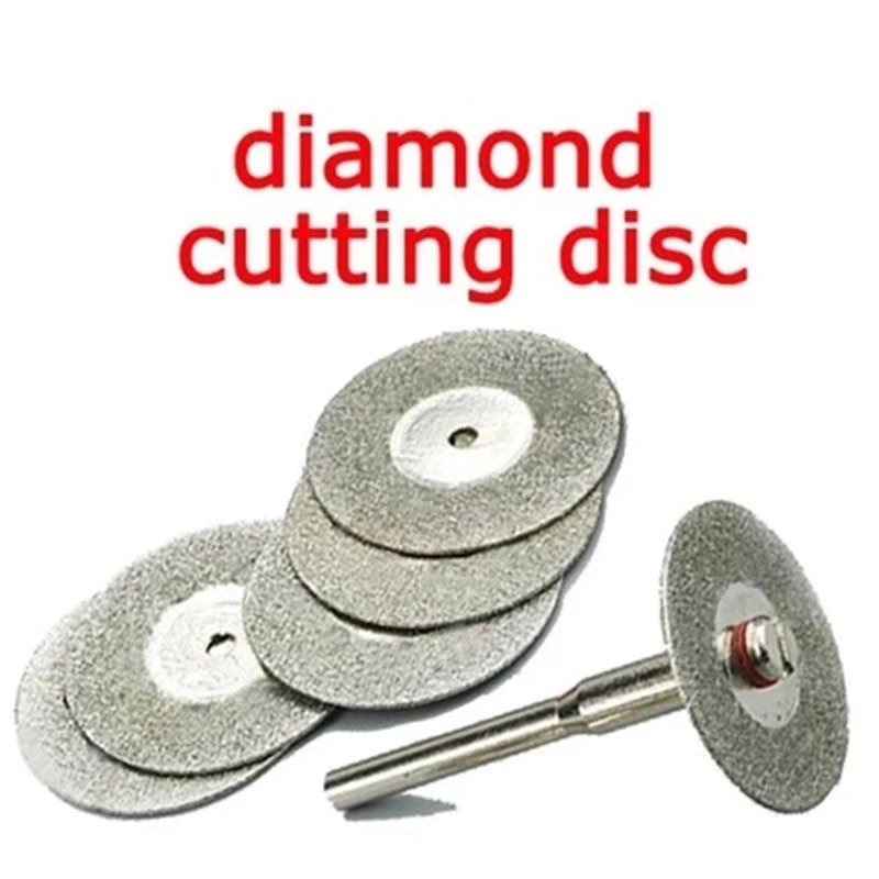 5Pcs 22Mm Emery Diamantdoorslijpschijven Boor + 1 Doorn Voor Dremel Tegel Cleaner Beauty Stitch Snijden discs Thuis Tool