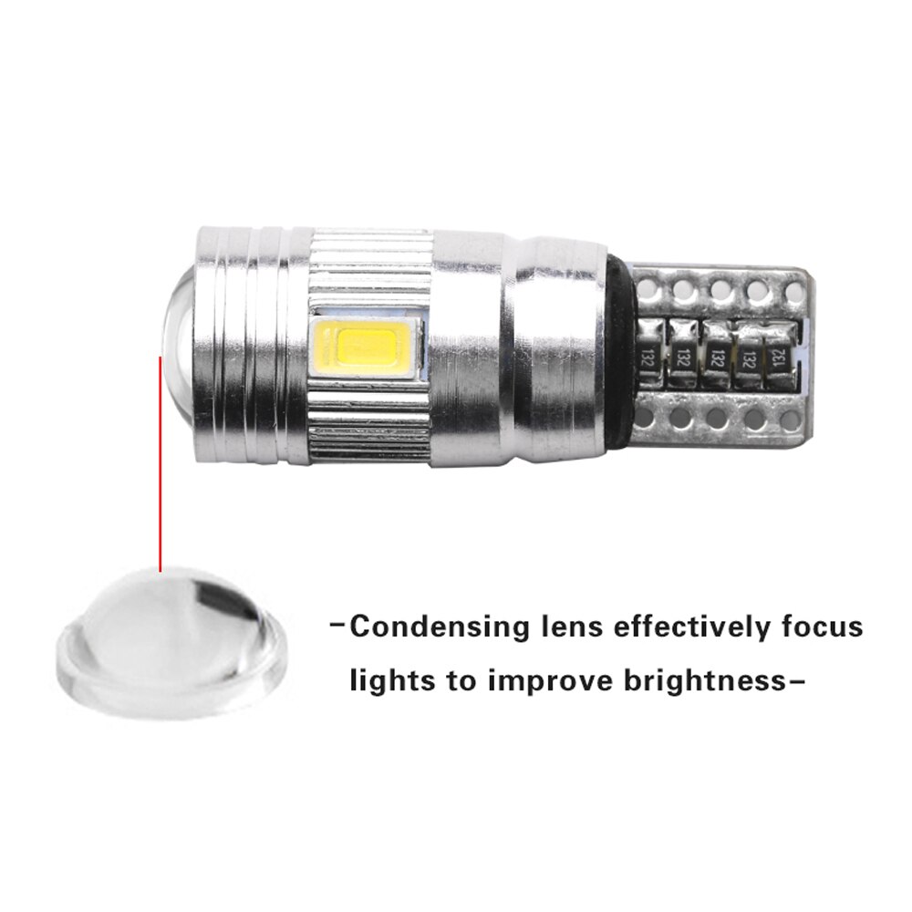 2pcs Canbus w5w 194 168 T10 5630 LED 6smd 10smd Licence Car Led Licence Plate Bulb Position Lamp Stop Lights Blue Red Diode 12V