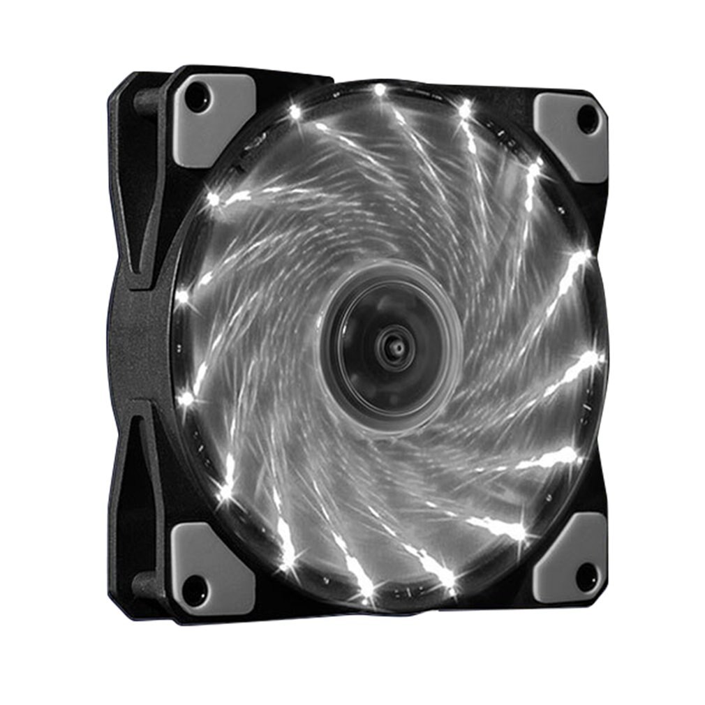 PWM 12025 120mm Computer Case Fan Silent 12CM Fan CPU Cooling RGB Quiet PC Cooler Fan Case Fans 12V DC Adjust Fan Speed: white