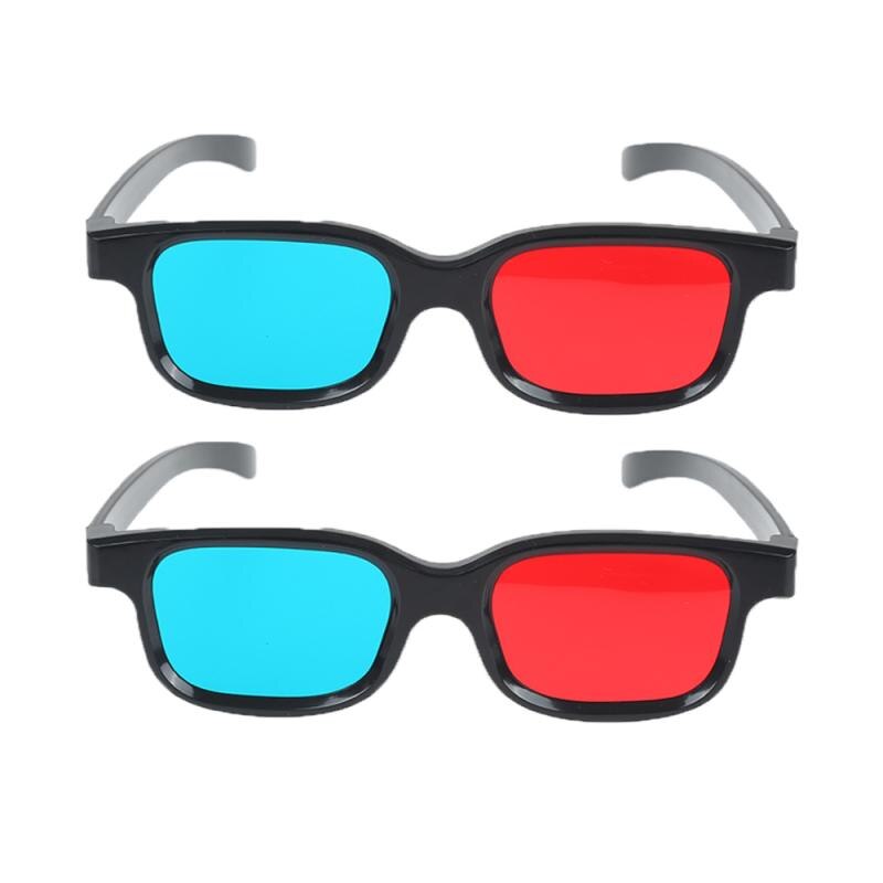 5pcs Black Frame Red Blue 3D Glasses Home Theater Immersive Experience For Dimensional Anaglyph Movie TV DVD Game Video: 2pcs