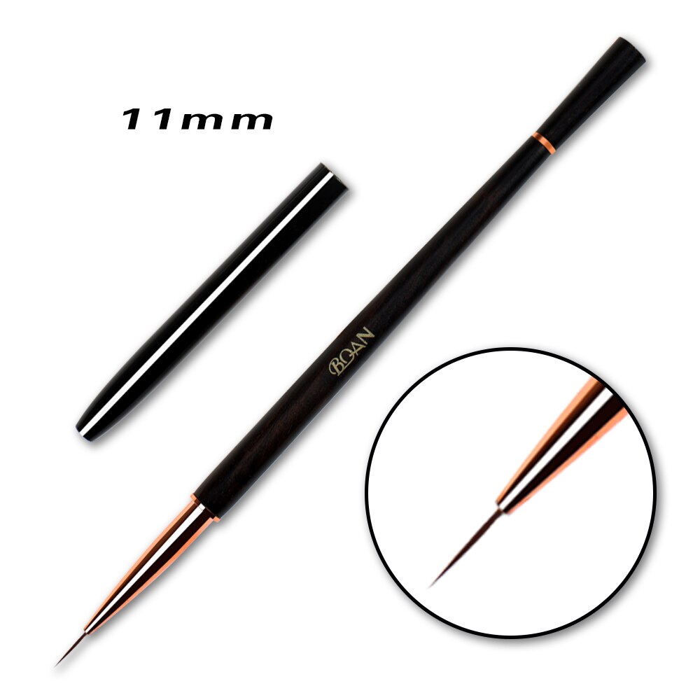 BQAN – ensemble de pinceaux à ongles avec manche en bois de santal, brosse pour Nail Art, brosse pour Gel, brosse de revêtement pour ongles, outil de manucure: 11mm