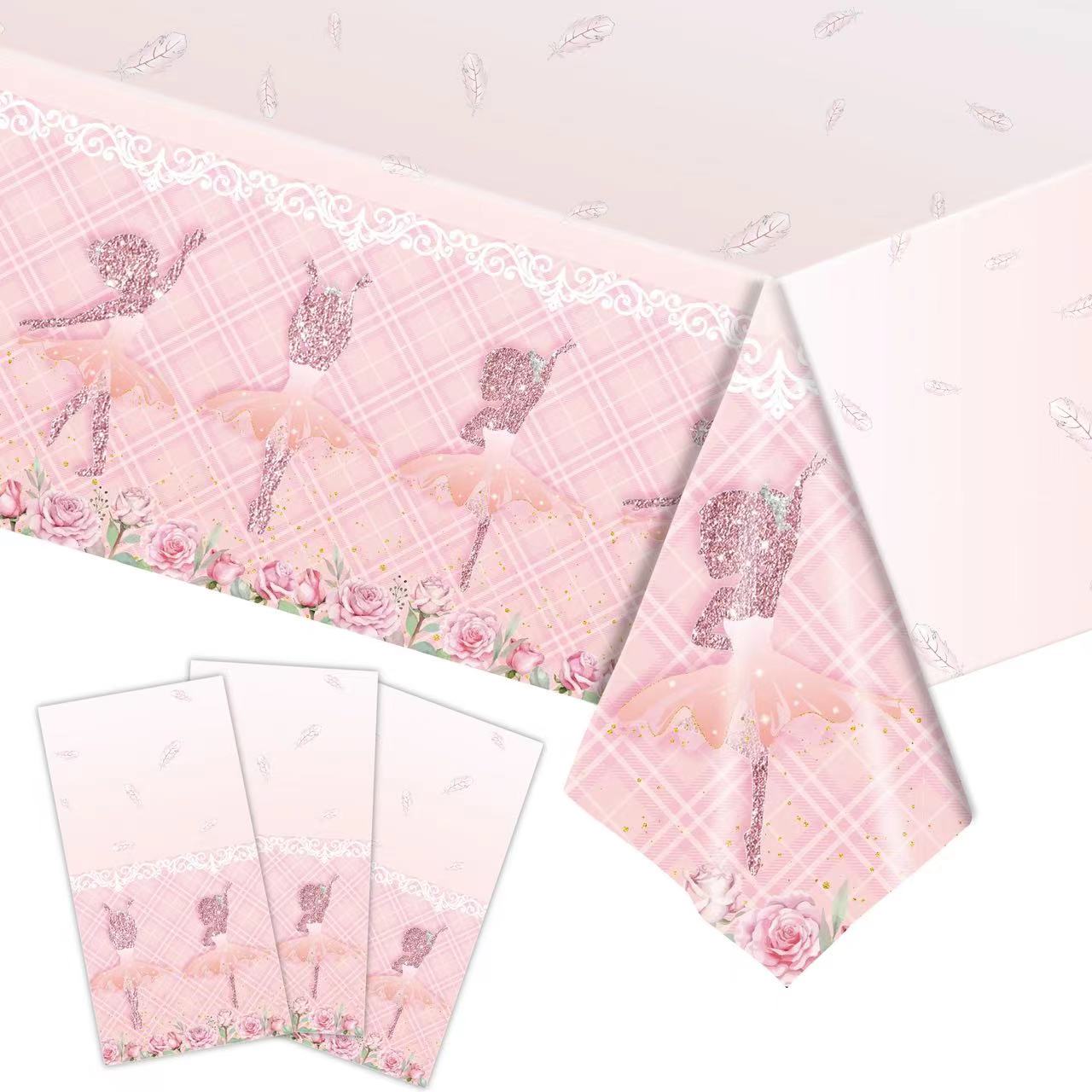 nuovo rosa cigno balletto tema festa Stoviglie usa e getta Piatti di carta Tovaglioli principessa ragazze Felice compleanno festa arredamento: Luce Verde