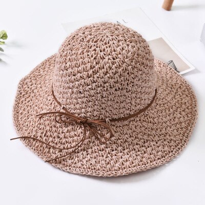 Drottning hatt sommar dam vikbar stor rand strand solhatt halm strandmössa för damer semester resor hattar: Rosa