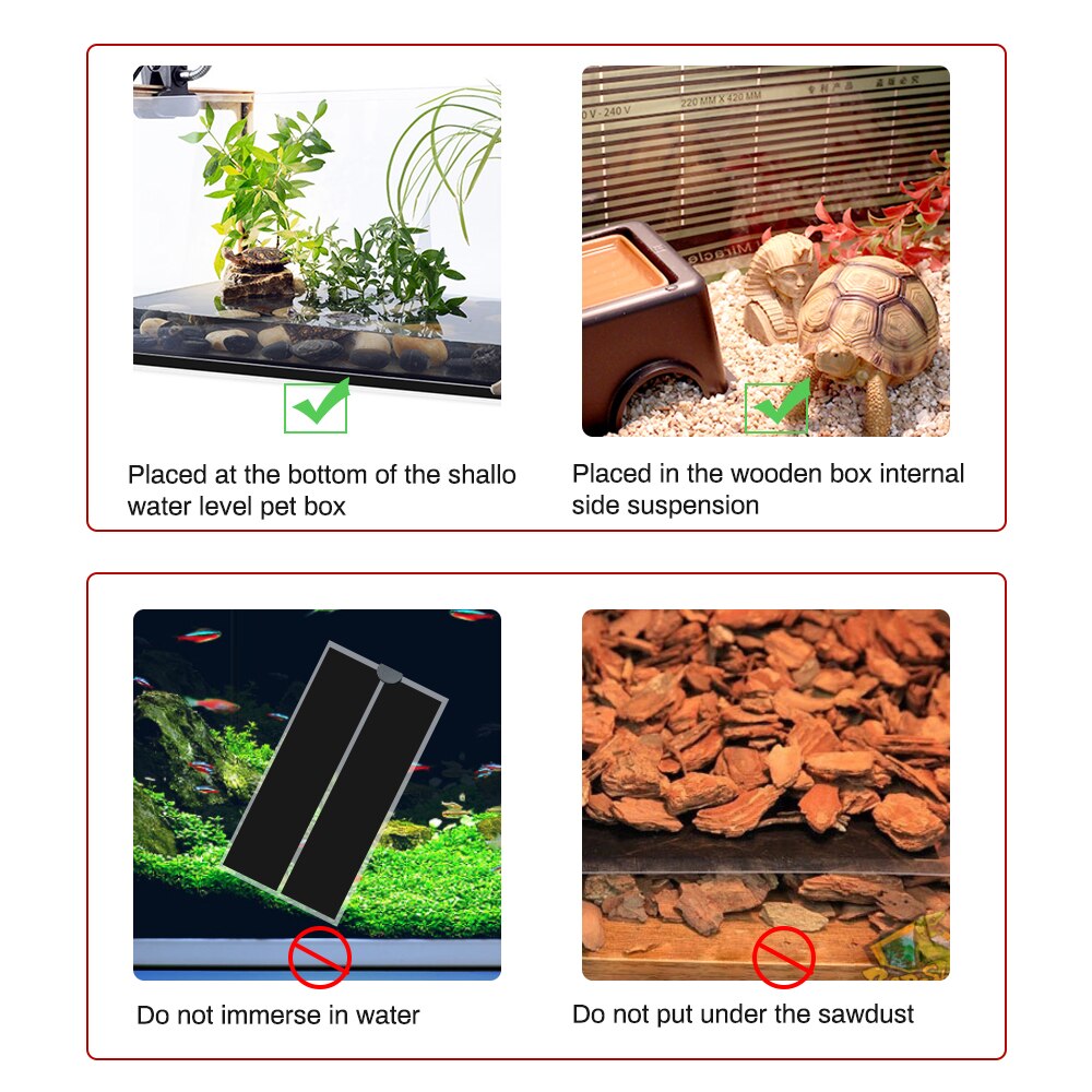 Krybdyr opvarmning pad kit med lcd digitalt termometer akvarium skildpadde varmemåtte firben varmere justerbar temperatur controller