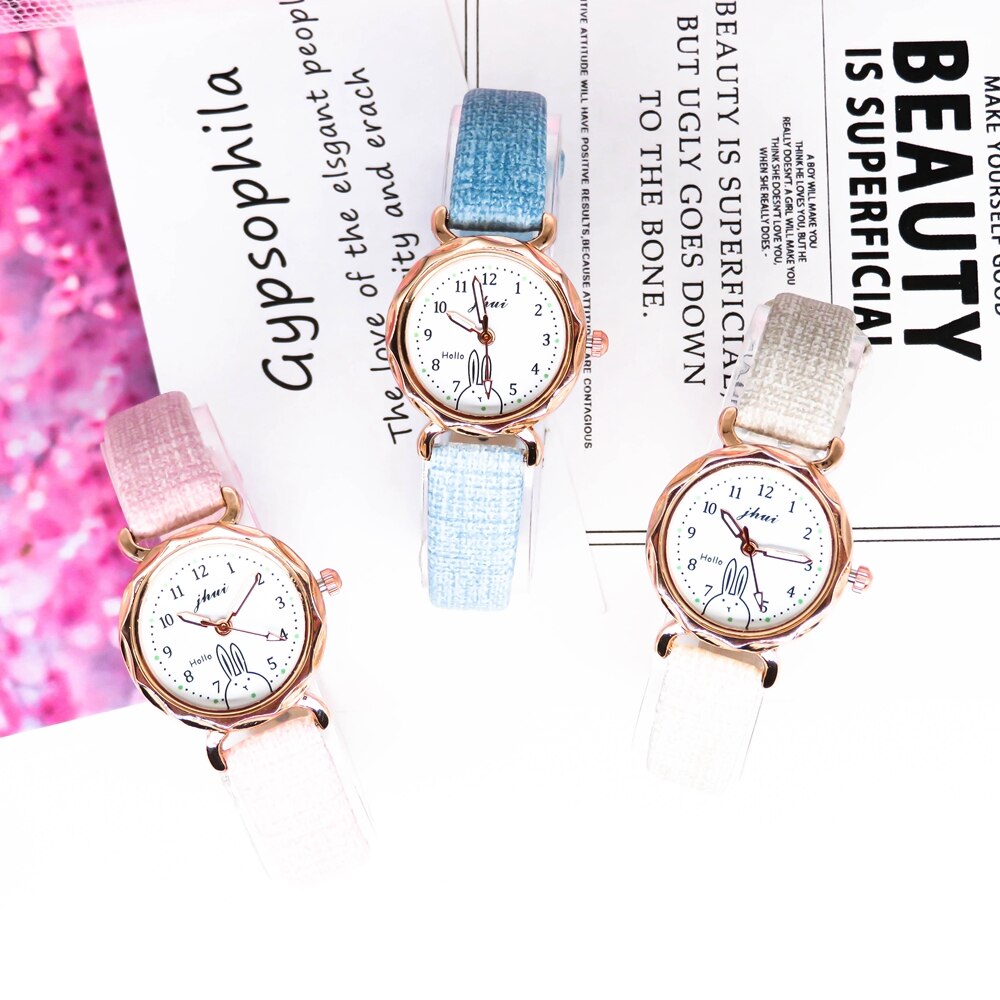 Top Brand Casual Watches For Women Unique Bracelet Watch Set Leather Simple Pink Ladies Clock Montre Femme
