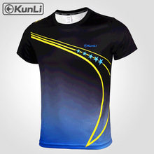 Camiseta de tenis de manga corta de Kunli para hombre deportes al aire libre ropa de bádminton para correr camiseta de voleibol de baloncesto