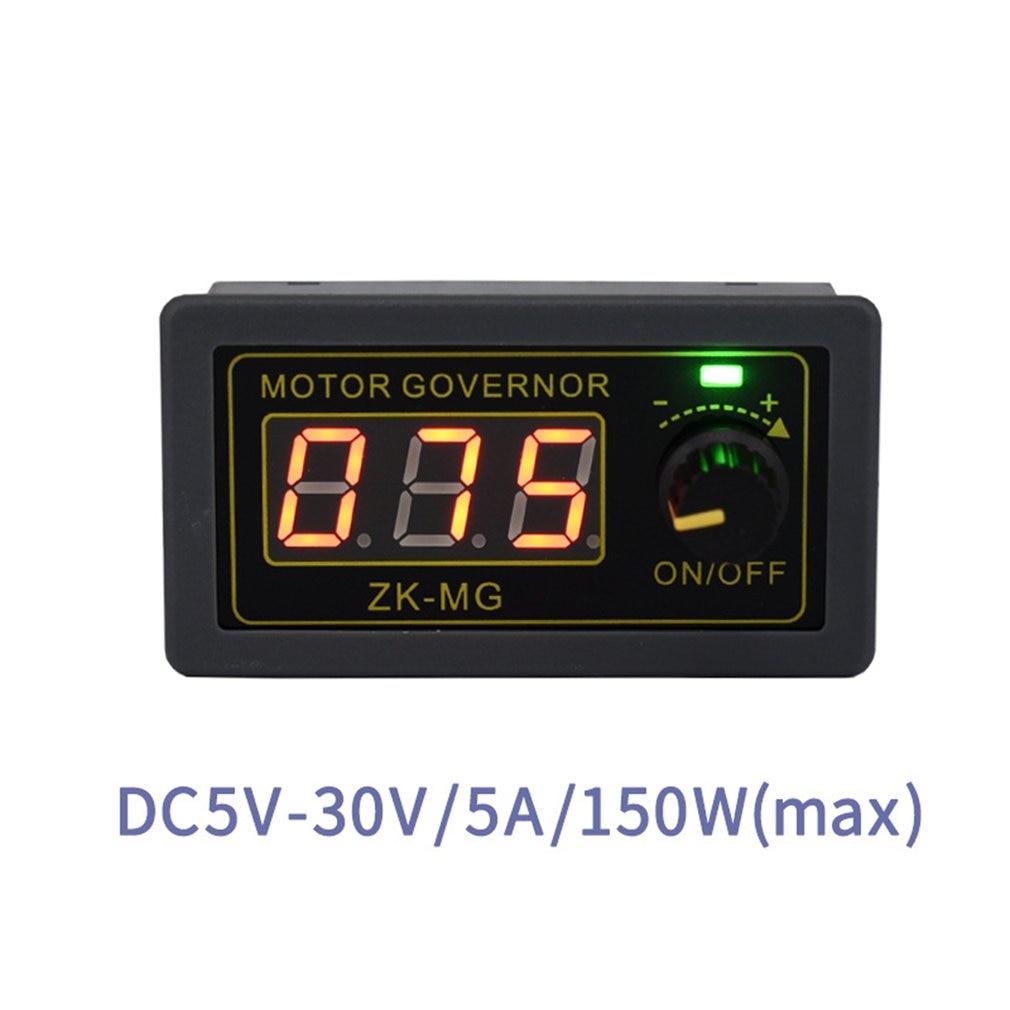 DC 5-30V 12V 24V 5A DC Motor Controller PWM Adjustable Speed Digital Display Encoder Duty Ratio Frequency MAX 15A ZK-MG