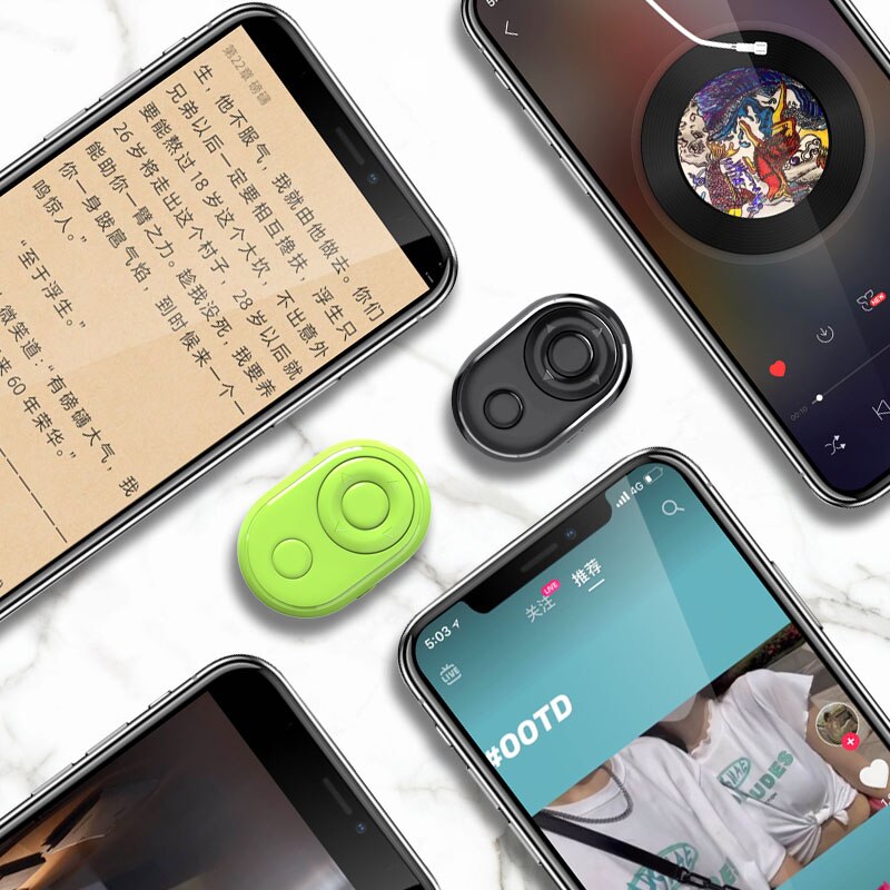 Mini Portable Bluetooth Remote Control For Selfie Music E-BOOK Android IOS Control