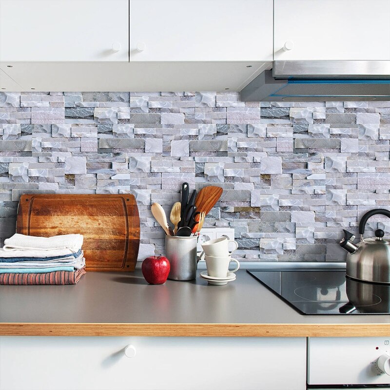 Kök badrumsskal och stick 3d självhäftande mosaik trappvägg kakel klistermärke  -9 st
