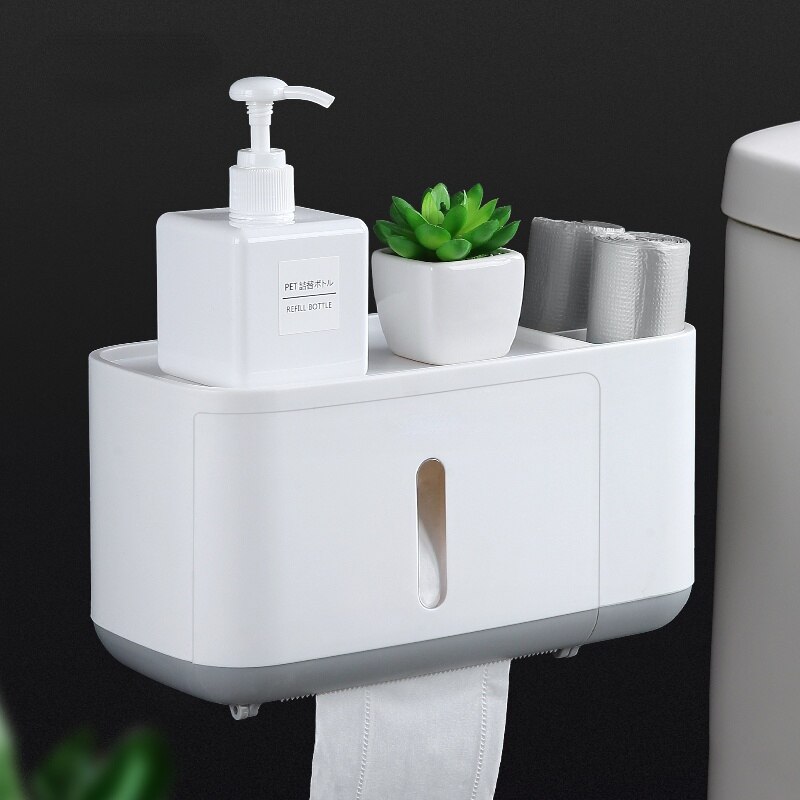 Wall Mounted Toilet Paper Box Tray Roll Paper Storage Box Waterproof Toilet Paper Holder Storage Box Bathroom Accessories