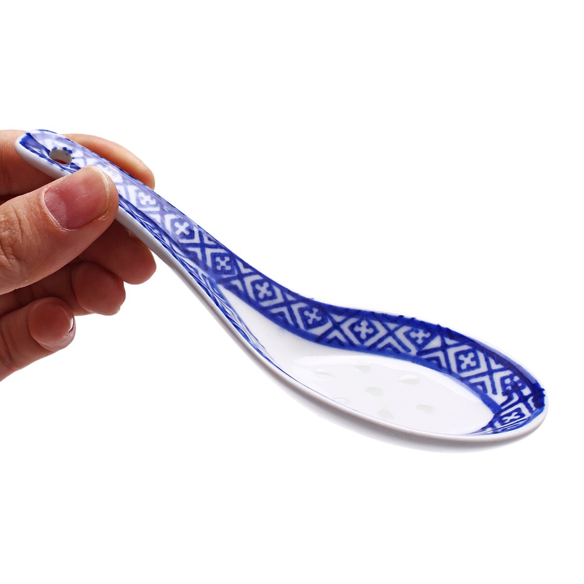 5 stk kina kinesisk stil keramisk ske børn ris scoop ske køkken bordservice røre ske suppe skeer blå middag til børn