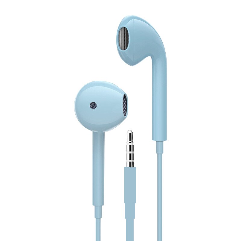 Lenrue-auriculares coloridos con cable para videojuegos, cascos con micrófono de 3,5mm para Xiaomi, IPhone, portátil, música, Sellphone: Blue without box