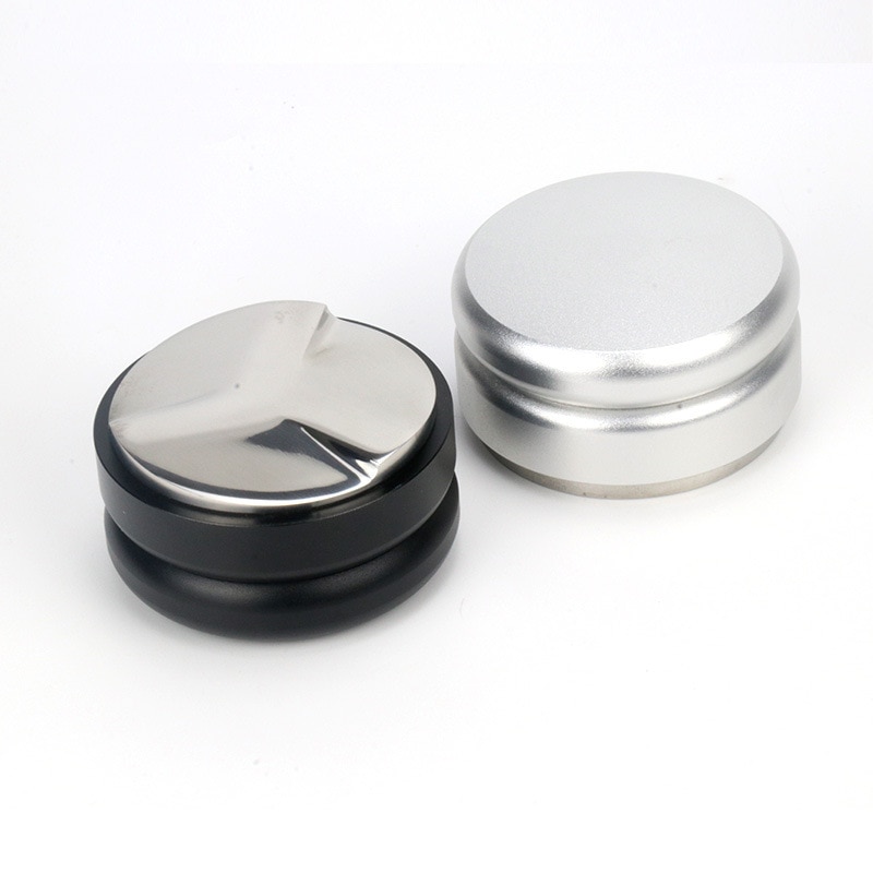 Kaffe tukle 58mm justerbar rustfritt stål kaffe espresso tukle macaron konvekse tre vinklede bakker utgangspunkt distribusjonsverktøy