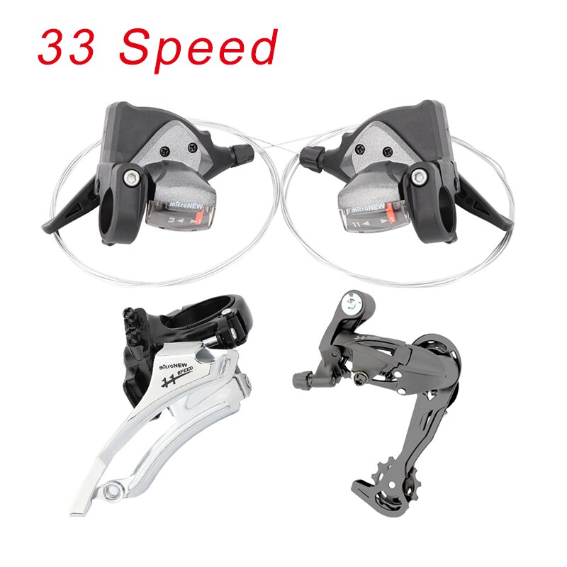 MicroNEW-desviador delantero para bicicleta de montaña, 3 velocidades, 21/24/27S, 30 velocidades, 33 velocidades: 33 Speed MTB Set