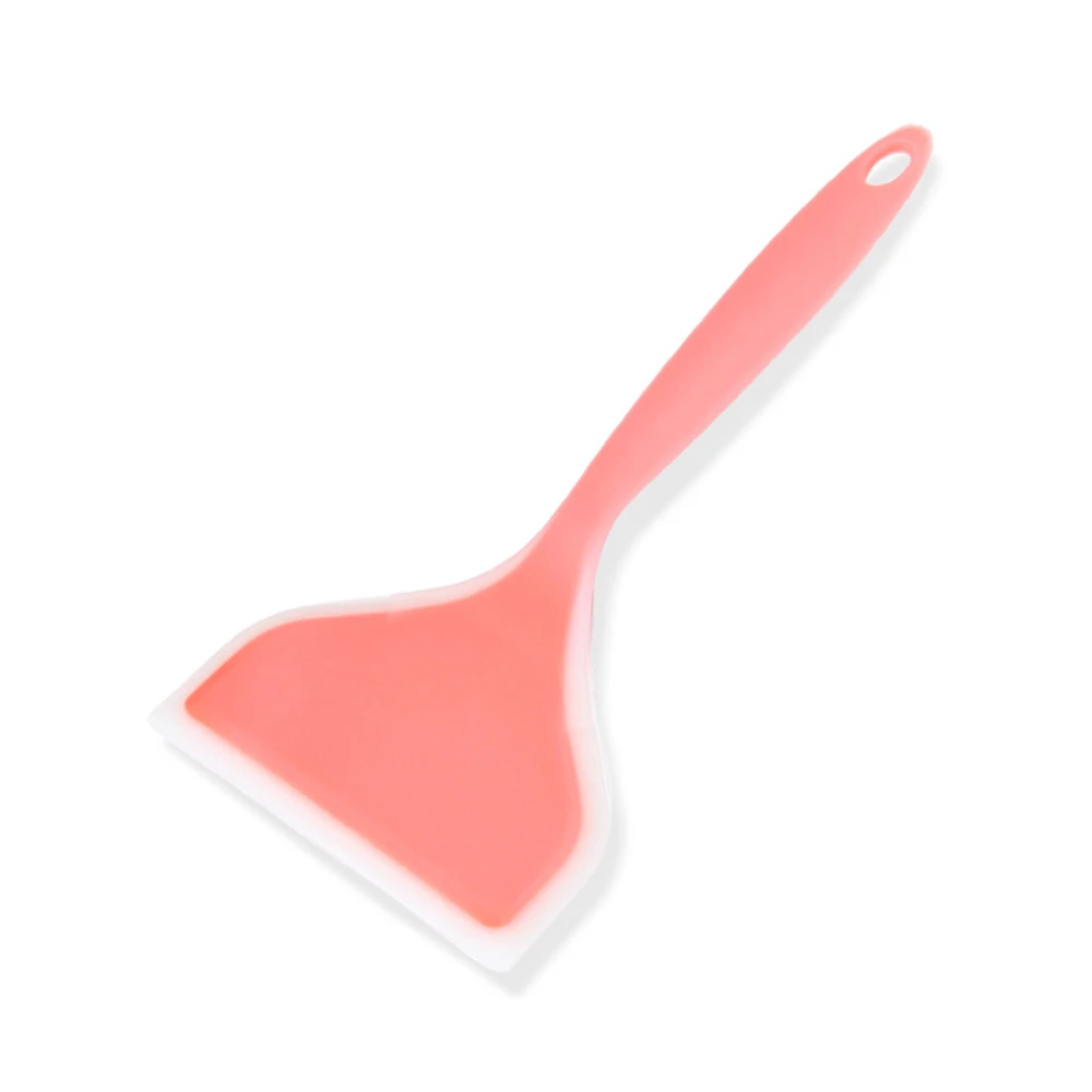 Espátula de silicona antiadherente de boca ancha, espátula para cocinar huevos de carne, herramientas para hornear panqueques, pala de cocina, 1 ud.: Gris claro