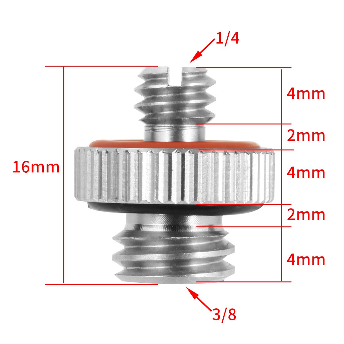 Stainless Steel Camera Screw Adapter Convert Dual Head Converter 1/4"-20 to 1/4 or 3/8" for Tripod Camera Cage Rig Screw Pack: 1PC E