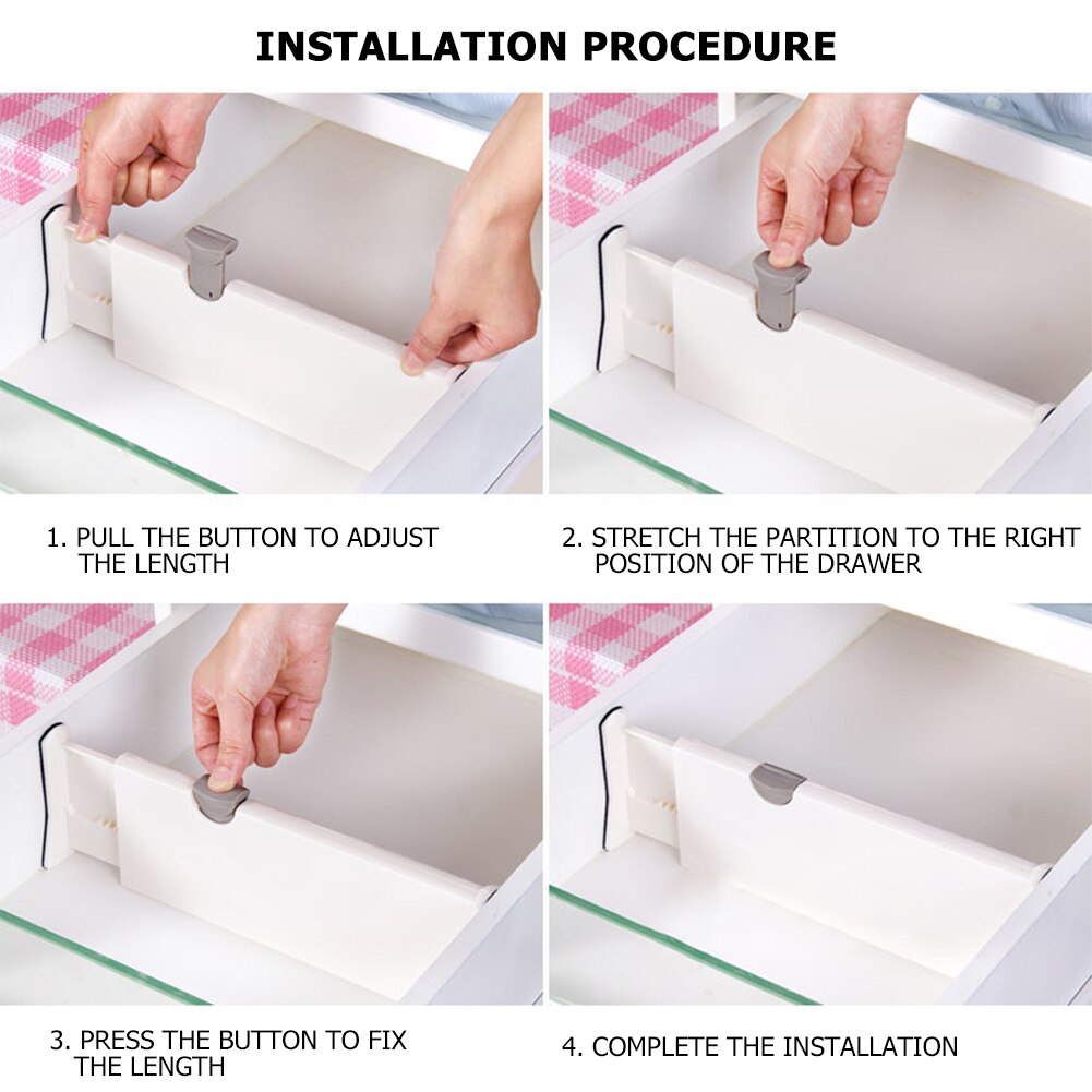 Telescopic Storage Organizer Drawer Storage Divider Partitions Household ABS DIY Wardrobe Socks Spacer Classified