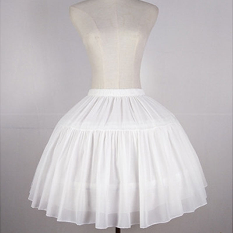 Hvid underkjole a-line 2 bøjler kvinder underskørt kort kjole ballet crinoline underkjole pigekjole underskørt elastisk talje