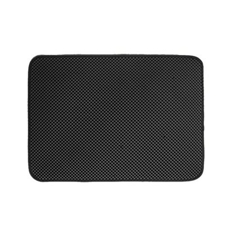 Kjæledyr søppel matte dobbeltlag vanntett søppel katt pads fangst kjæledyr søppel matte kjæledyr produkter seng ren pad katter ren: Svart / 40 x 50cm
