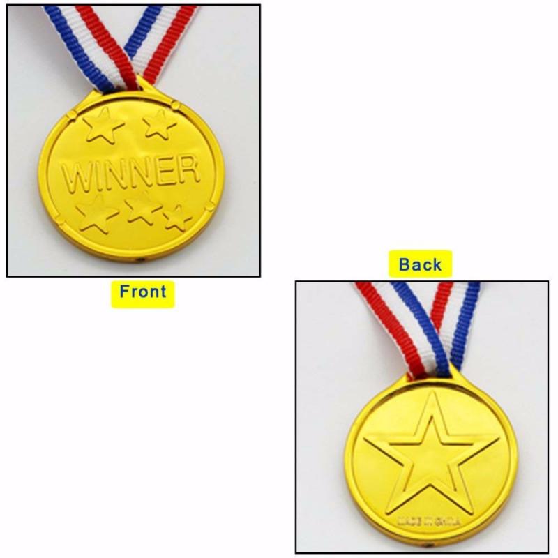 1 pièces en plastique gagnant médaille d'or récompense jeux de plein air enfants jeux jouet pour encourager les enfants fournitures scolaires enfants accessoires Photo