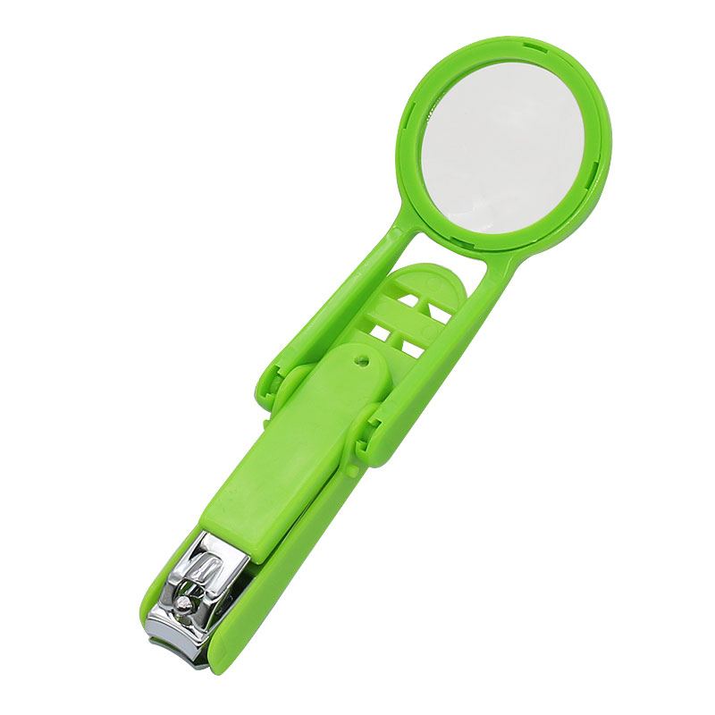 Portable Nail Clipper with Magnifying Glass Flip Magnifier Fingernail Cutter for Baby Old Man Finger Toe Manicure Pedicure Tool: Green