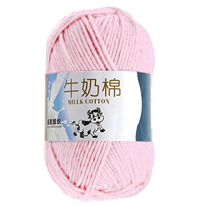 50g/ball Colorful Combed Soft Baby Milk Cotton Yarn Fiber Velvet Yarn Hand Knitting Wool Crochet Yarn DIY Sweater wool yarn: Light pink