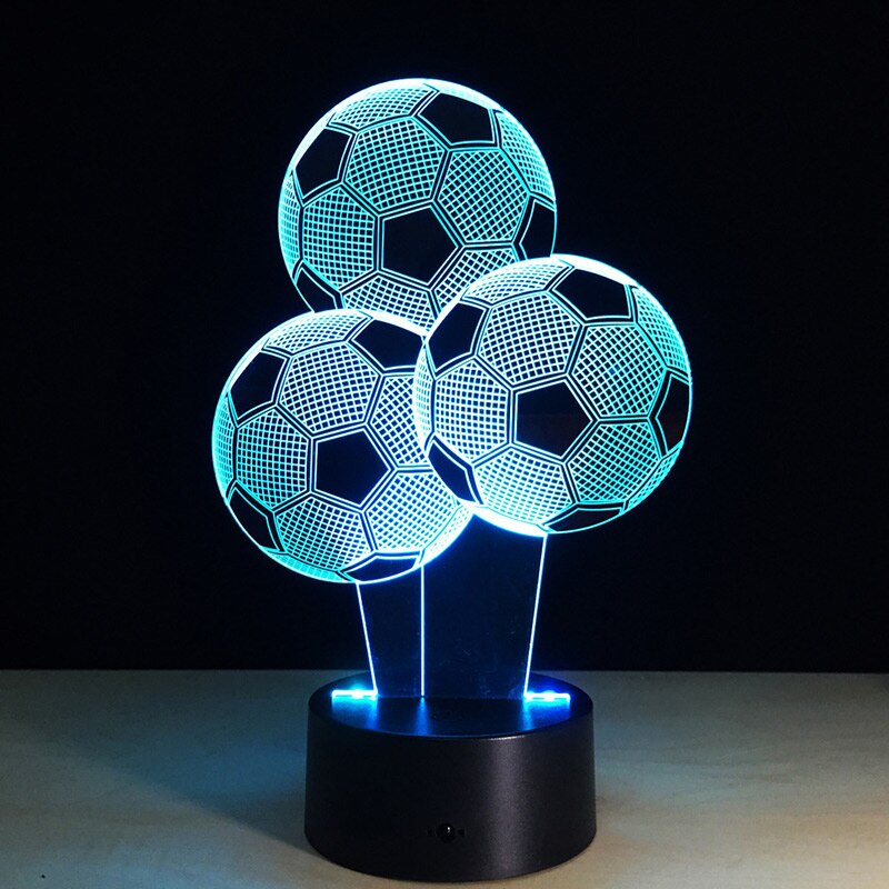 3D FußBall Nacht Licht 7 Farben Ändern LED USB FußBall berühren Tisch Schlafzimmer Schreibtisch Lampe Dekor für Geburtstag Weihnachten Illusion