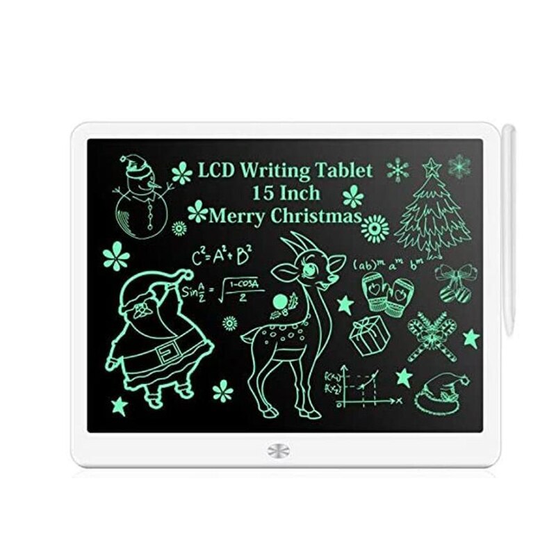 Lcd Schrijfblad 15 Inch Tekening Handschrift Pad Bericht Graphics Board Kids Schrijfbord Lock Key Een Klik Clear kind: 15inch white