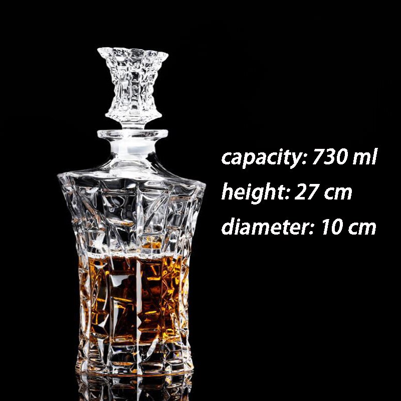 730 Ml Speciaal Vormige Kantelen Diamant Decanter Whisky Wijnglas Set Wijn Fles