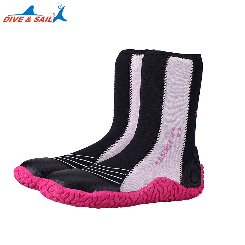 5mm SCR neoprene high upper warm boots Winter Water Sport surfing fishing scuba diving shoes anti scratch beach Boots shoes