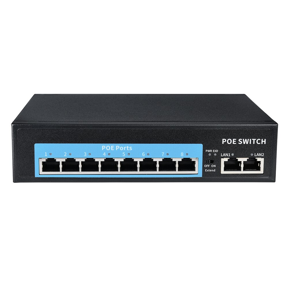 10/100 Mbps 6/10 Ports POE Gigabit Switch Active Fast Switch With Internal Power 52V For POE 48V Cameras Security Monitor