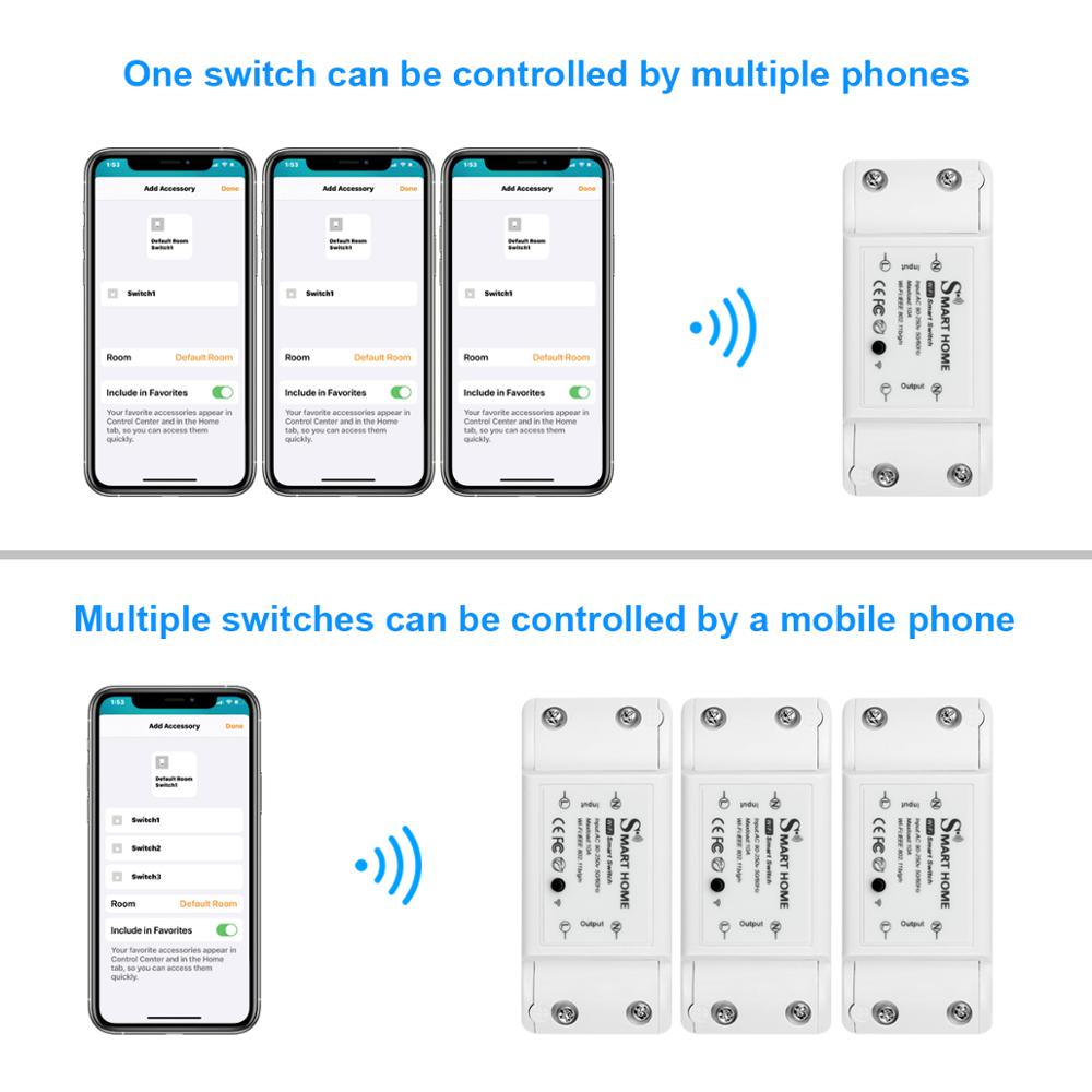 HomeKit WiFi Smart Automatic Switch On/Off LED Light Controller Siri Voice Controlled Universal Breaker Timer Work with iOS Home