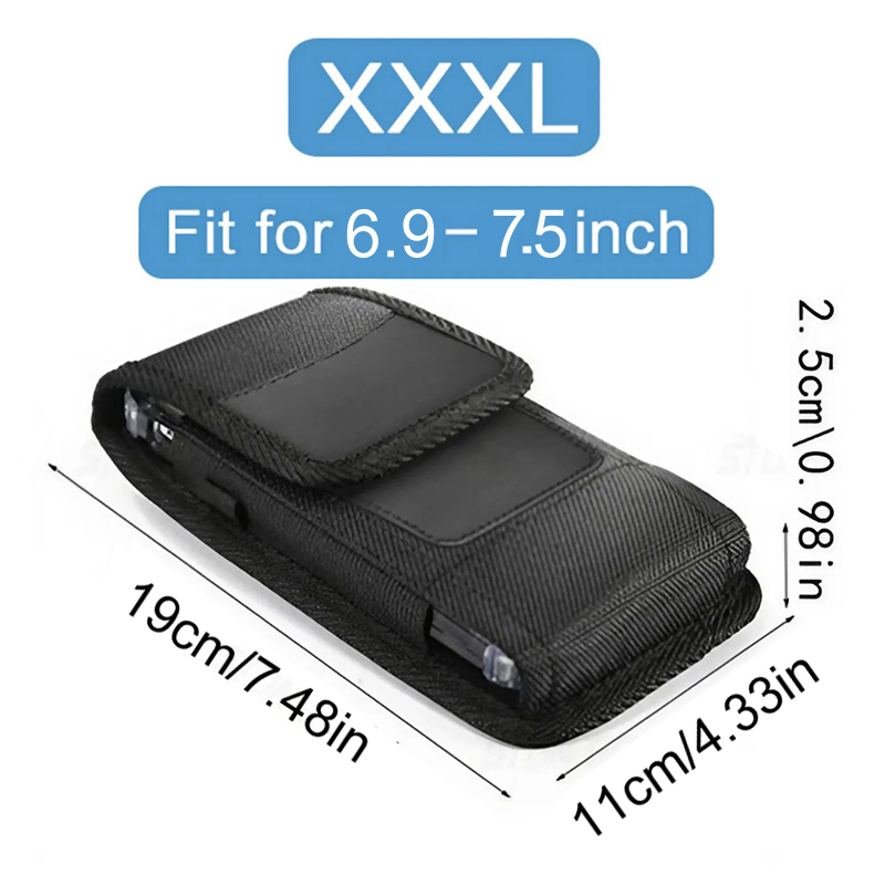 Nylon Cell Phone Belt Clip Holster Pouch Buckle Wallet Card Holder Case Cover For iphone 15 14 Pro Max Samsung S24 S23 Ultra Bag: Clear