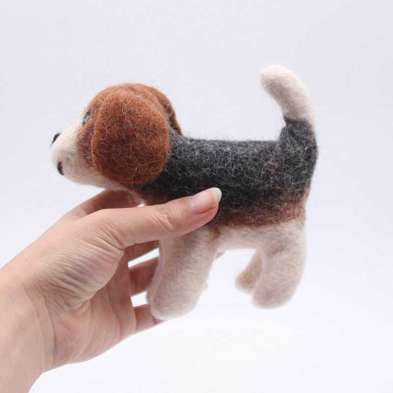Håndlavet hund uld nålefiltdukke legetøjsdekoration til børn børn fødselsdag jul
