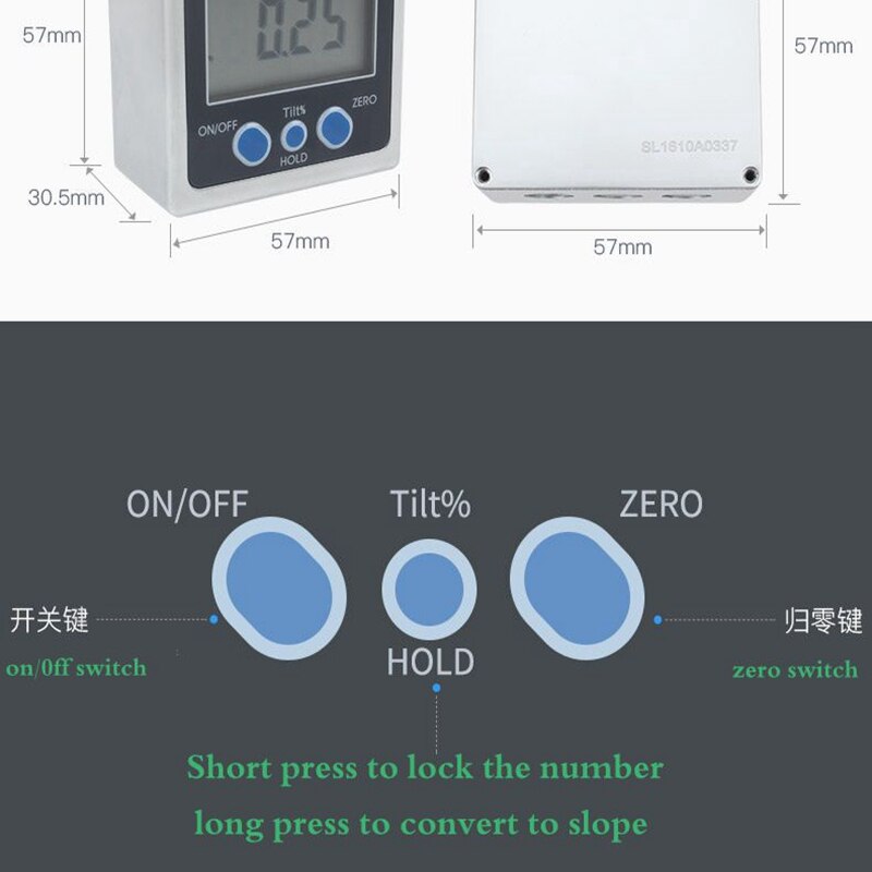 Hoge Precisie Digitale Inclinometer Digitale Hoek Meten Voor Slijpen