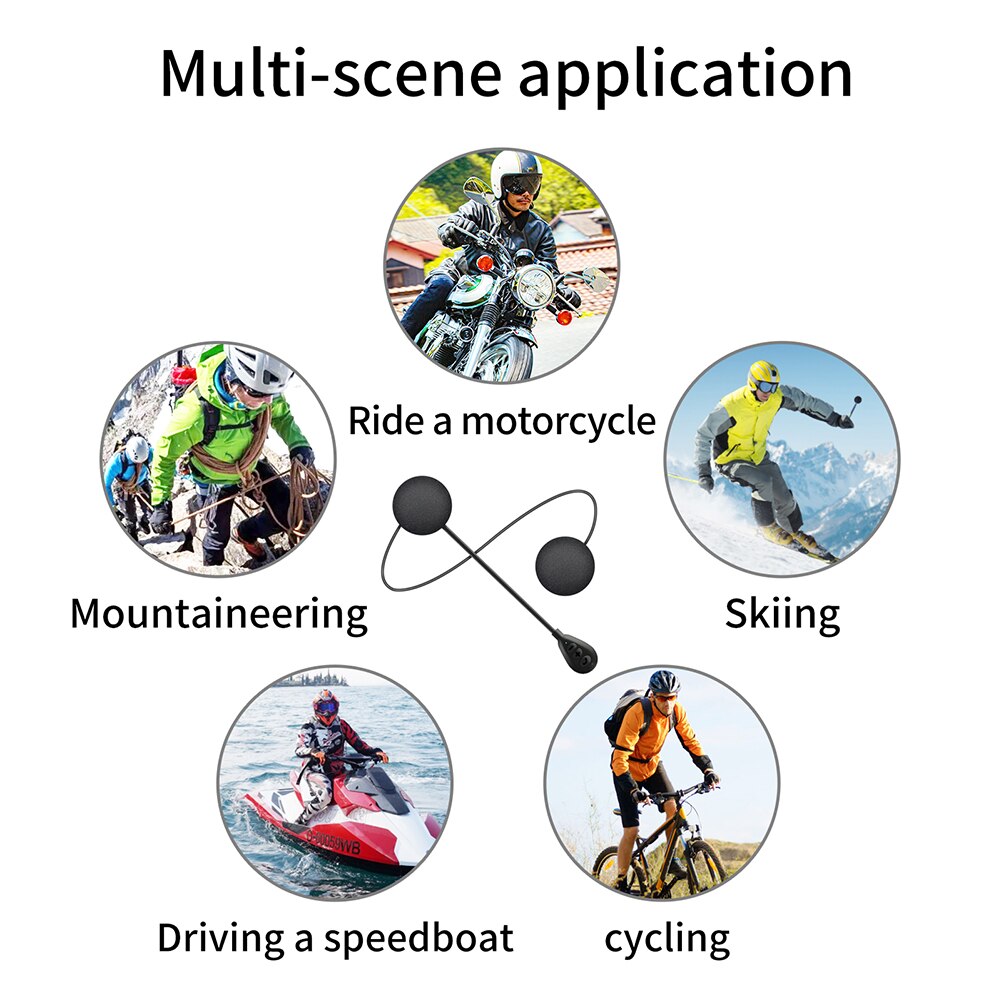 Stemap® Bluetooth Motorhelm Headset - Communicatiesysteem, Muziek & Navigatie, IP67 Waterdicht, Oplaadbaar