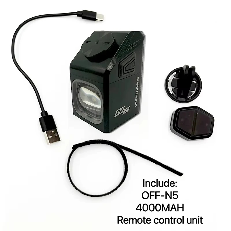 OFFBONDAGE Elektrische Scooter Licht Voor 1000LM Licht 4000mAh Zaklamp USB Opladen MTB Fietsen Lamp Elektrische Fietsaccessoire: Light Grey