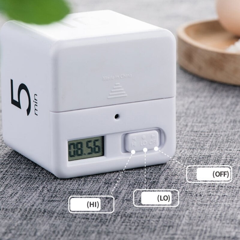 Cube Shape Countdown Reminder Timer Mechanical Alarm Clock Interval Reminder