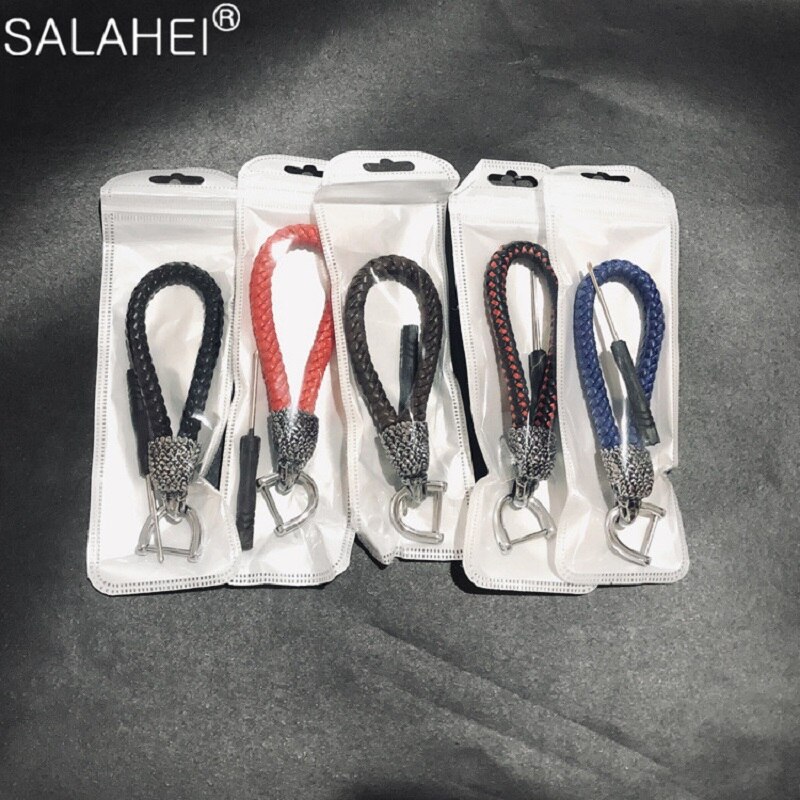 Animal Eagle Head Keychain Horsebuckle Leopard Head Metal Key Chain Luxury Car Keyring Hand Woven Jewelry